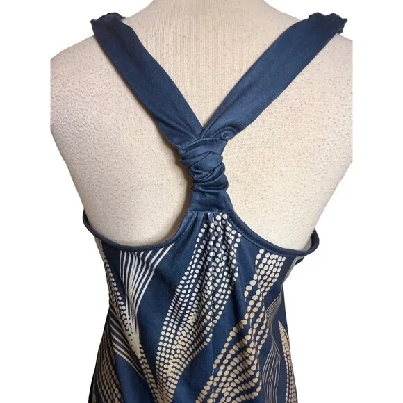 Summer Midi Blue White Tan Lantern Legs Parachute Oversized Baggy Boho - Picture 8 of 12